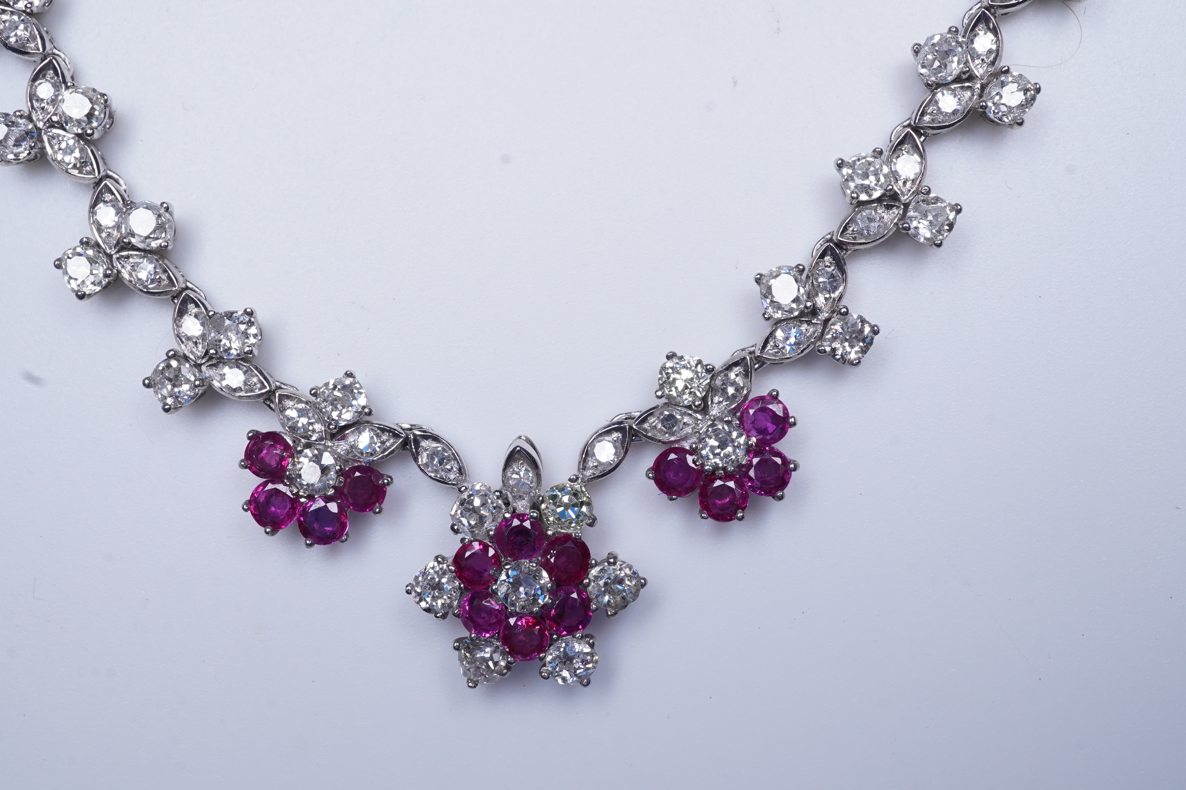 A ruby and diamond necklace